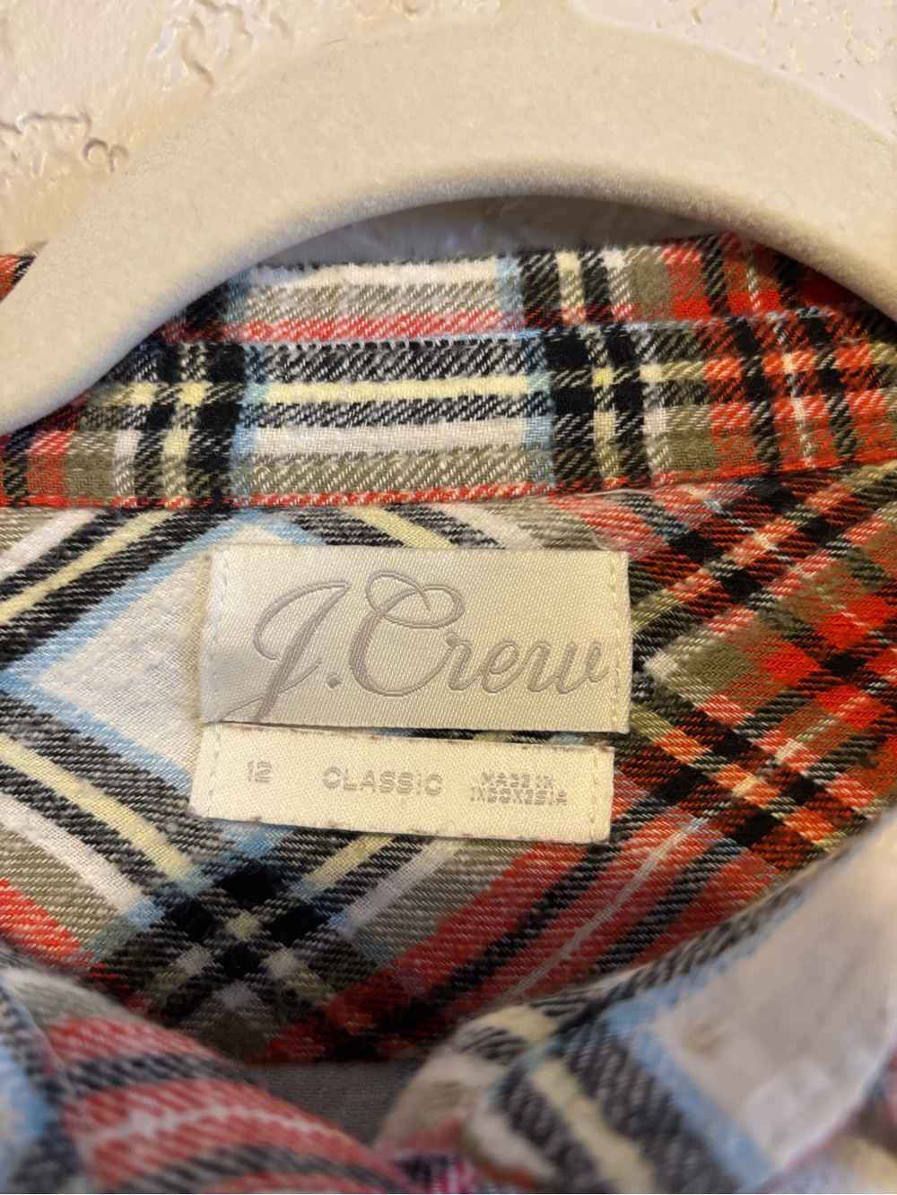 J. Crew  Plaid Button-Down Shirt in Red, Green, Blue